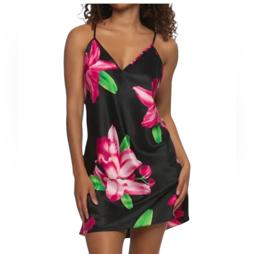 Felina Adrienne Print Satin Chemise